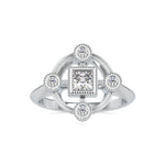 Load image into Gallery viewer, 0.30cts. Princess cut Diamond Solitaire Platinum Ring JL PT 0040
