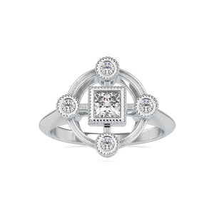 0.30cts. Princess cut Diamond Solitaire Platinum Ring JL PT 0040