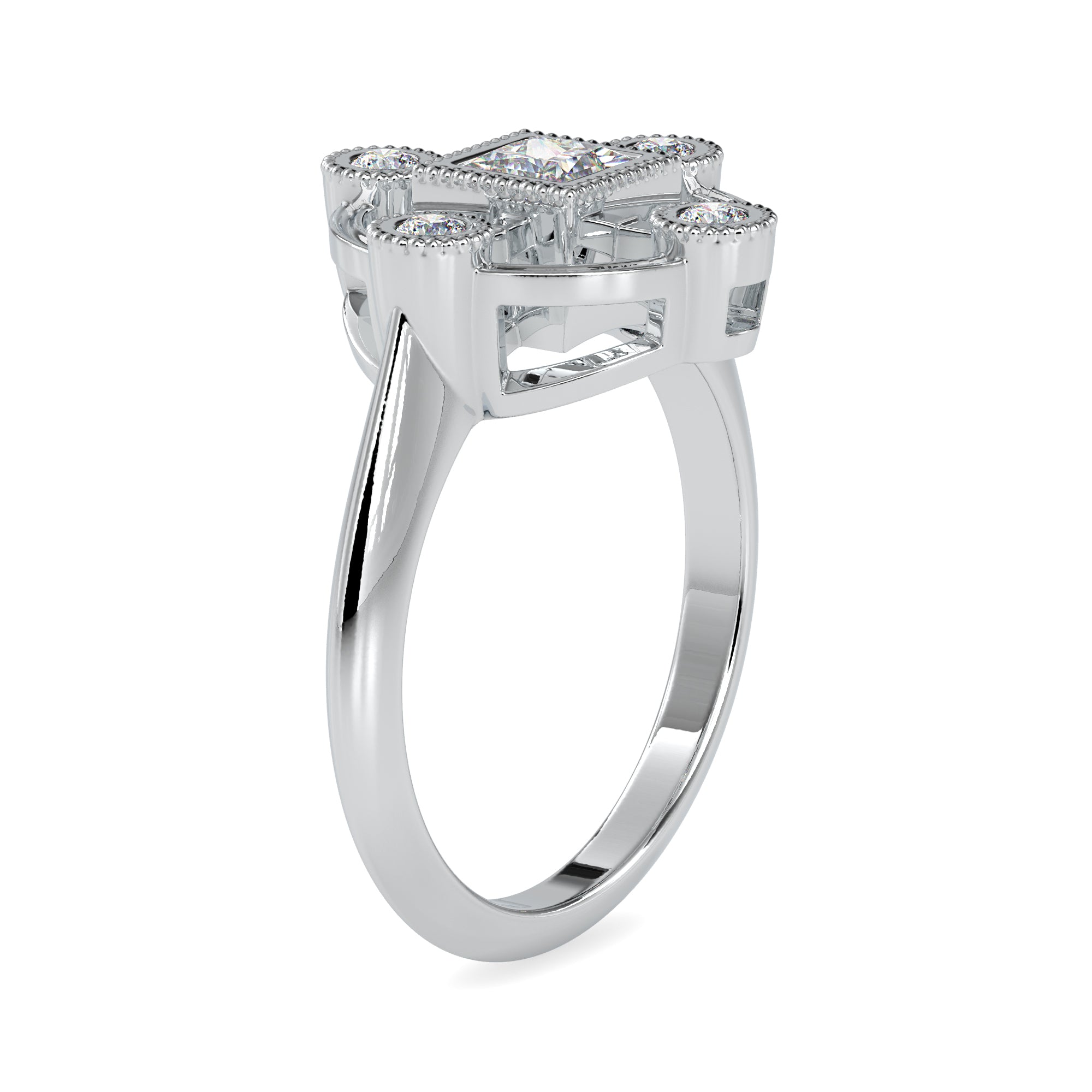 0.30cts. Princess cut Diamond Solitaire Platinum Ring JL PT 0040
