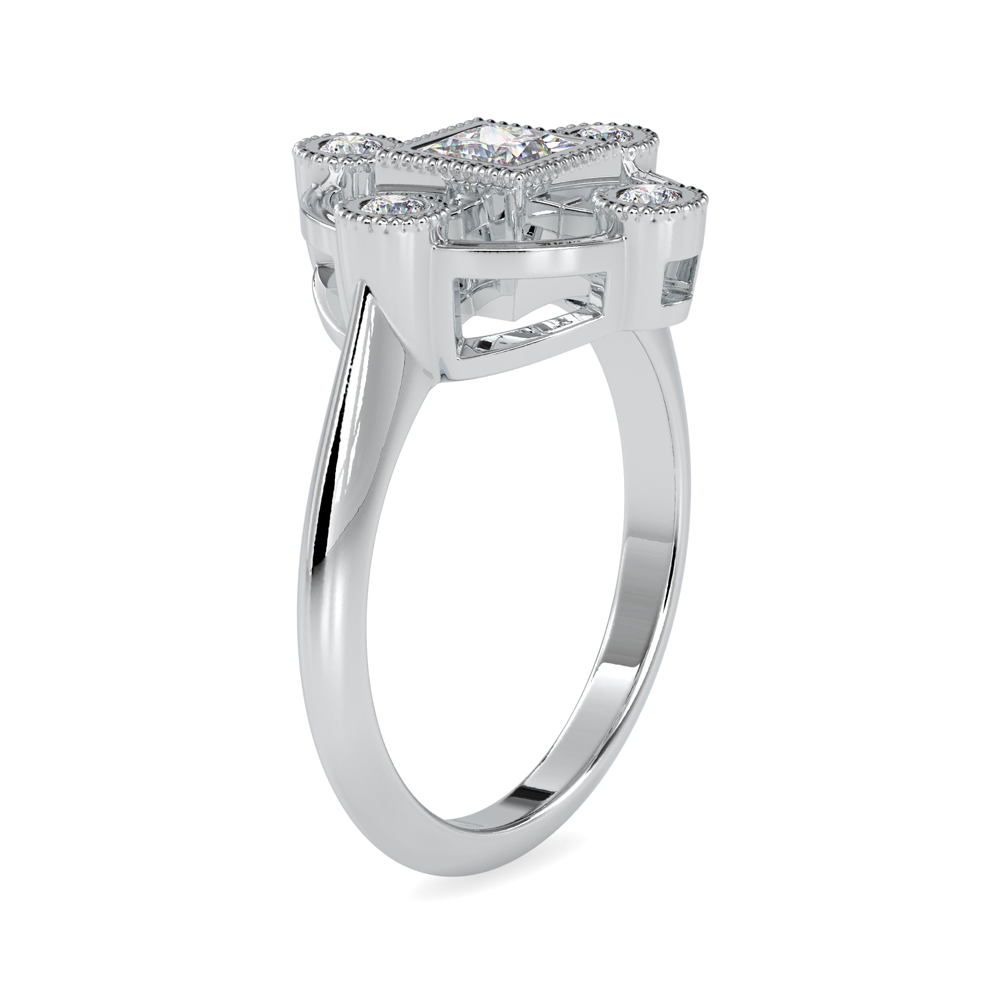 0.30cts. Princess cut Diamond Solitaire Platinum Ring JL PT 0040   Jewelove.US