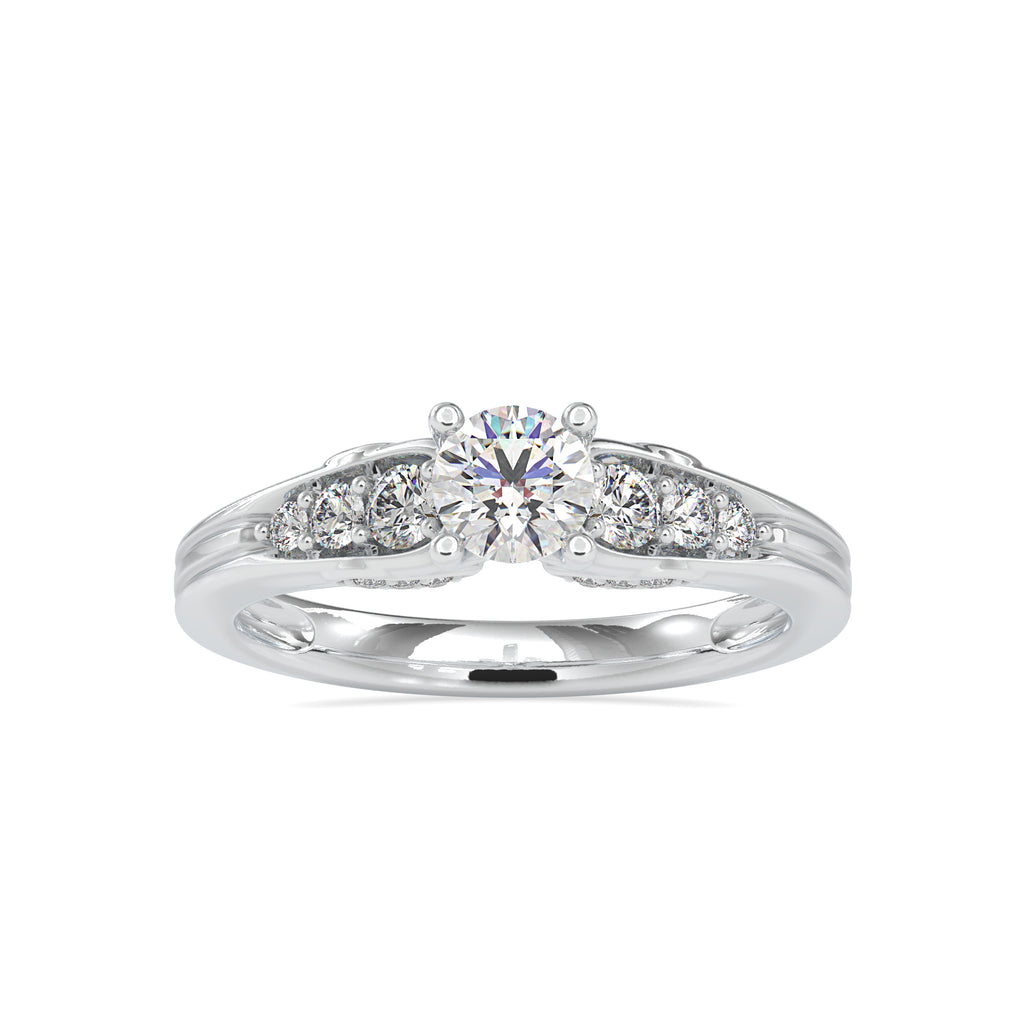 30-Pointer Diamond Shank Platinum Ring for Women JL PT 0043   Jewelove