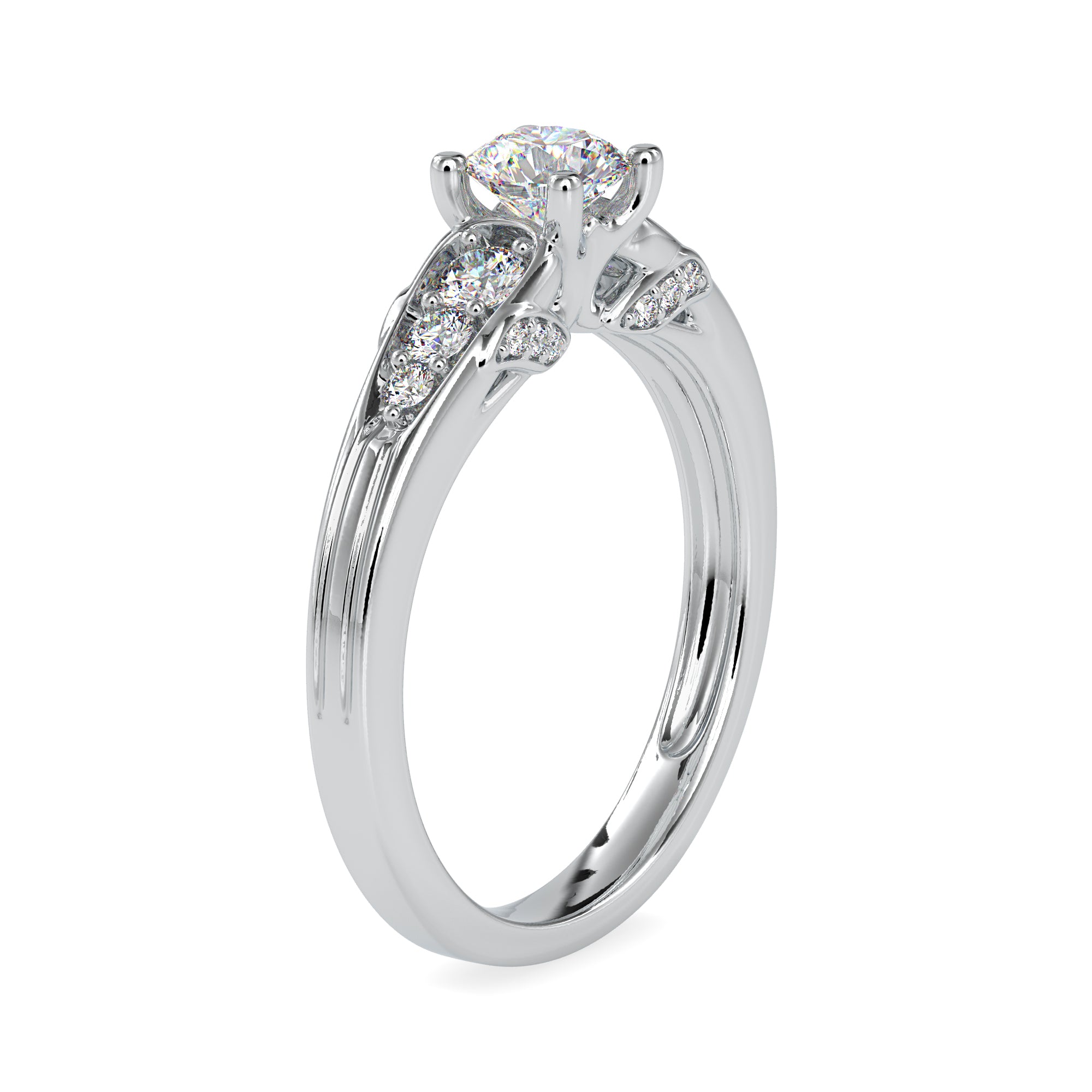 30-Pointer Diamond Shank Platinum Ring for Women JL PT 0043