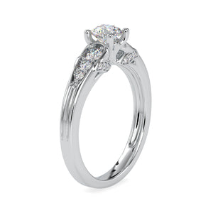 30-Pointer Diamond Shank Platinum Ring for Women JL PT 0043   Jewelove