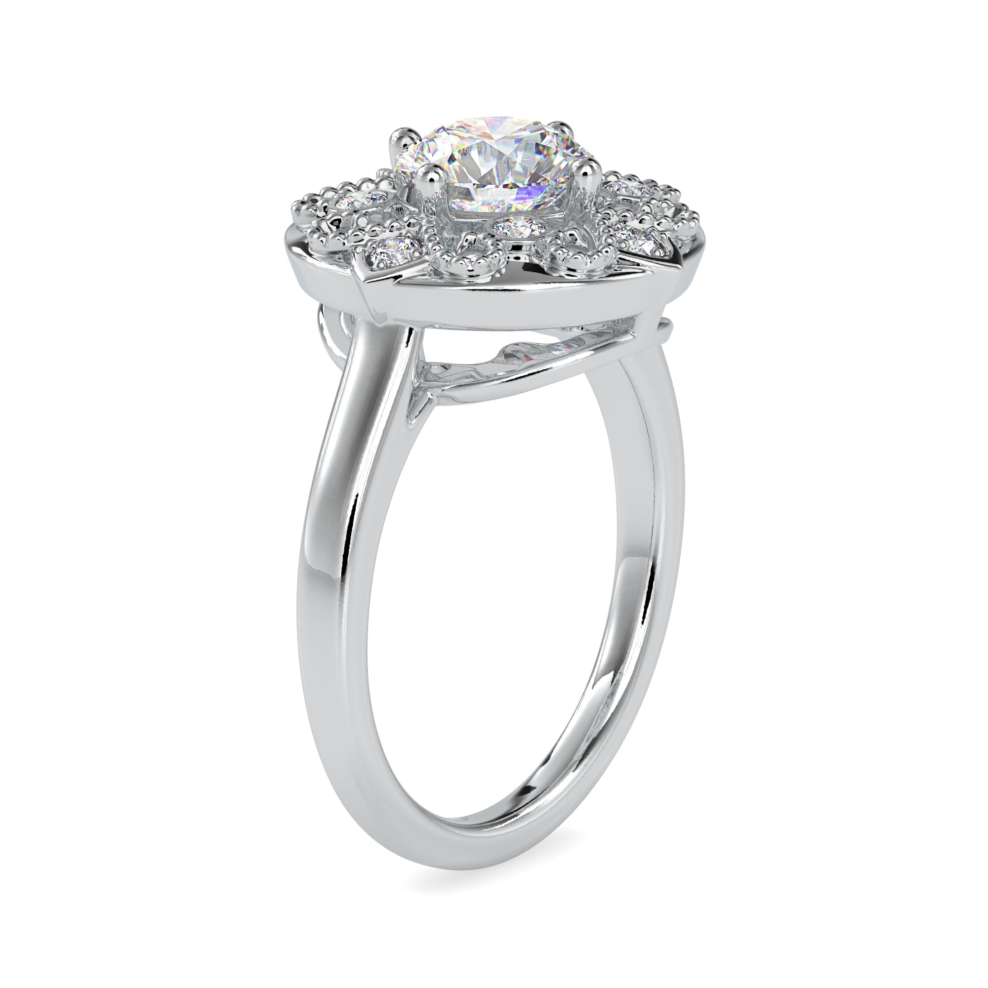 0.30cts. Solitaire Designer Platinum Diamond Engagement Ring JL PT 0044   Jewelove