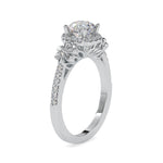 Load image into Gallery viewer, 0.70cts. Solitaire Platinum Halo Diamond Shank Engagement Ring JL PT 0047
