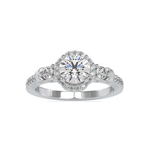 50-Pointer Solitaire Accent Diamond Shank Platinum Ring JL PT 0048-A   Jewelove