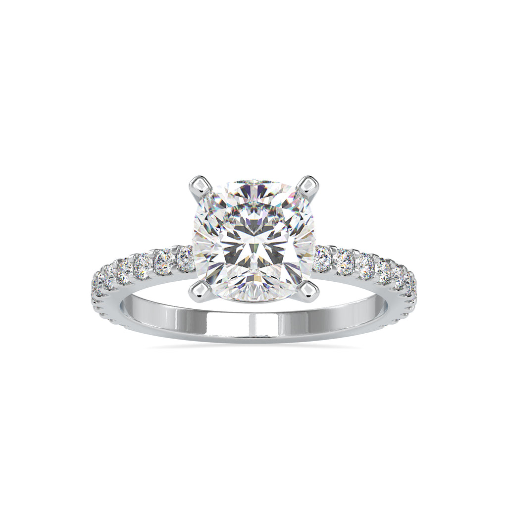 30-Pointer Solitaire Platinum Diamond Shank Engagement Ring JL PT 0052   Jewelove