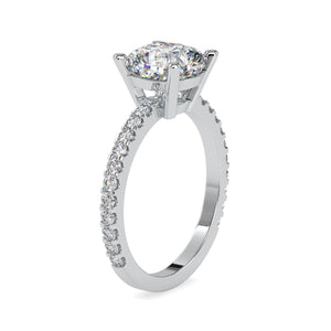 30-Pointer Solitaire Platinum Diamond Shank Engagement Ring JL PT 0052