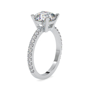30-Pointer Solitaire Platinum Diamond Shank Engagement Ring JL PT 0052   Jewelove