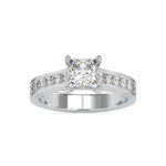 Load image into Gallery viewer, 50-Pointer Princess Cut Solitaire Platinum Diamond Shank Ring JL PT 0057
