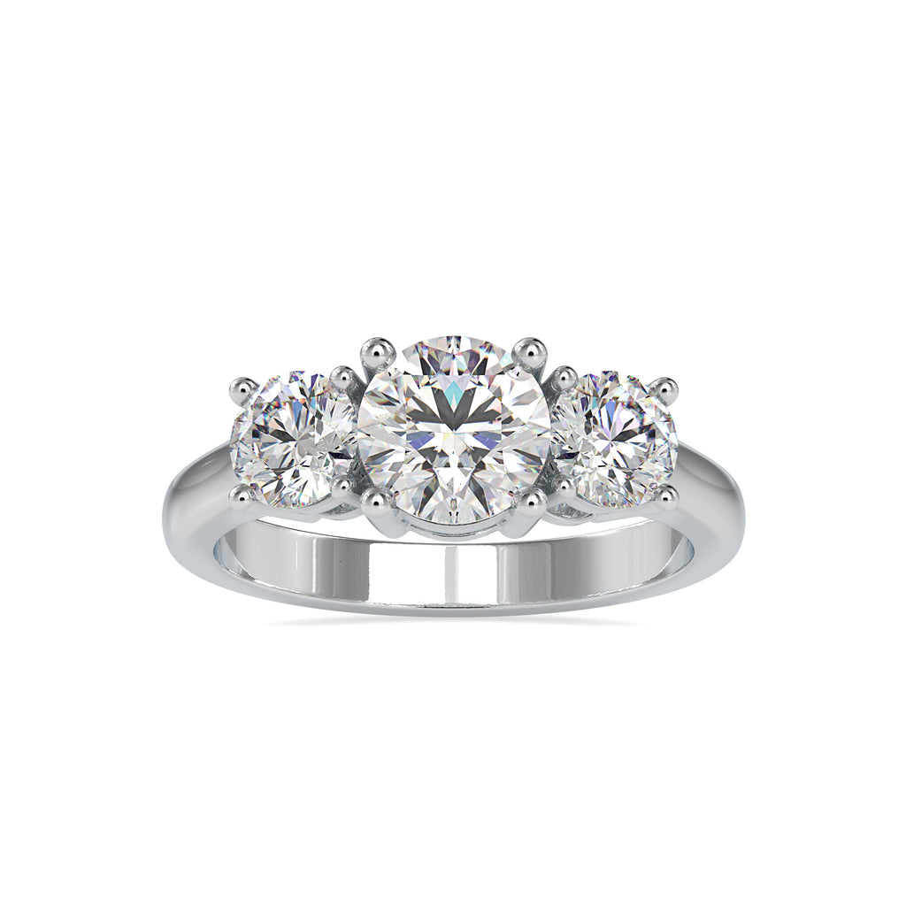 50-Pointer Solitaire Platinum Diamond Accent Engagement Ring JL PT 0058-A   Jewelove.US