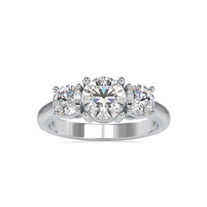 50-Pointer Solitaire Platinum Diamond Accent Engagement Ring JL PT 0058-A