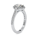 Load image into Gallery viewer, 30-Pointer Oval Cut Solitaire Halo Diamond Accents Shank Ring JL PT 0059
