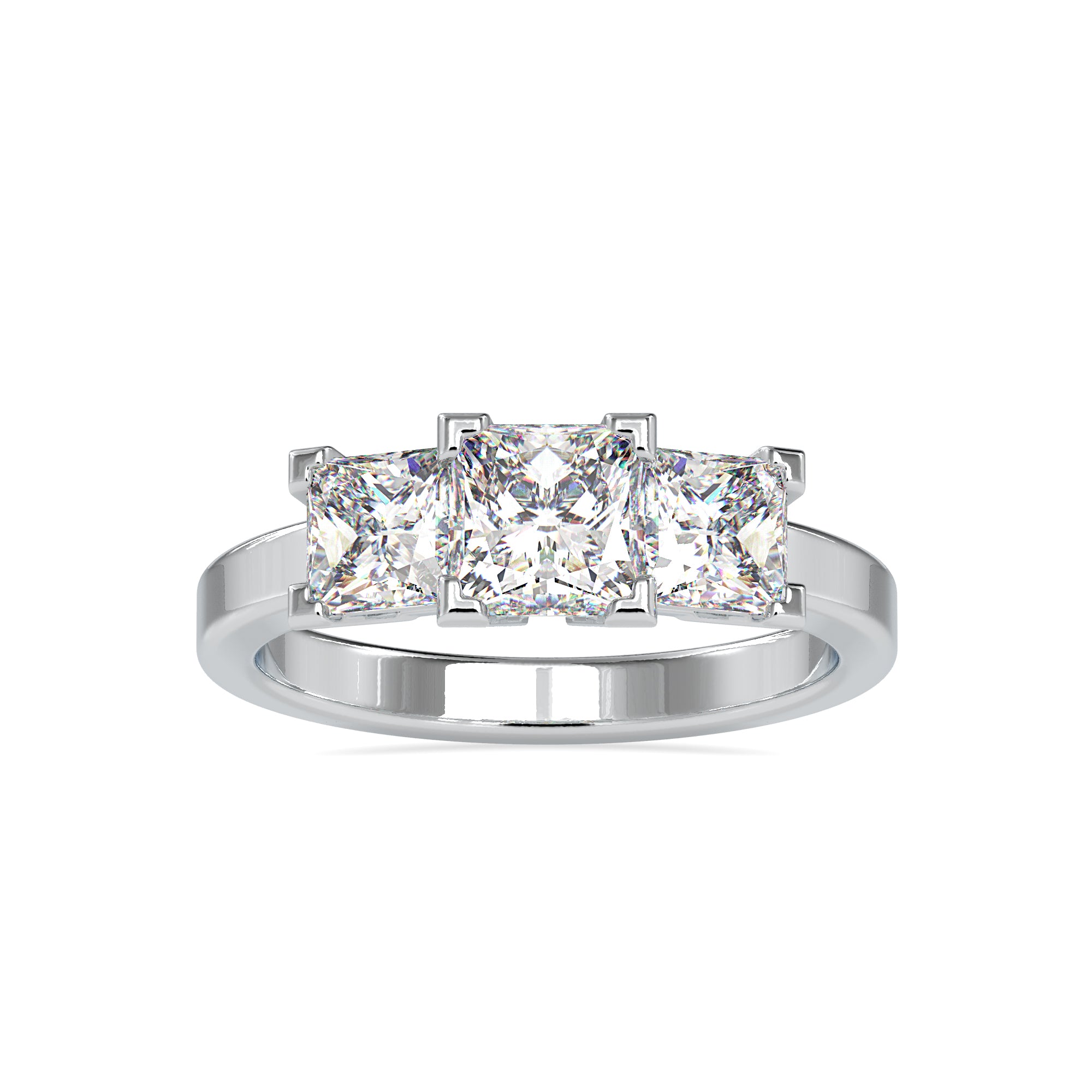 0.30cts. Princess Cut Solitaire Platinum Diamond Engagement Ring JL PT 0062