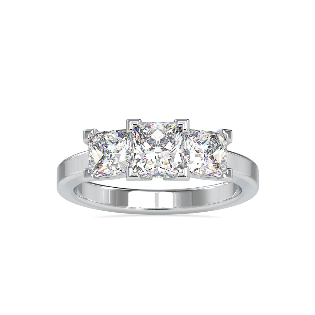 30-Pointer Princess Cut Solitaire Platinum Diamond Accent Ring JL PT 0062   Jewelove.US
