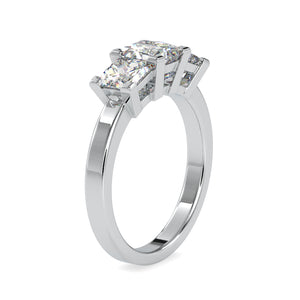 0.30cts. Princess Cut Solitaire Platinum Diamond Engagement Ring JL PT 0062