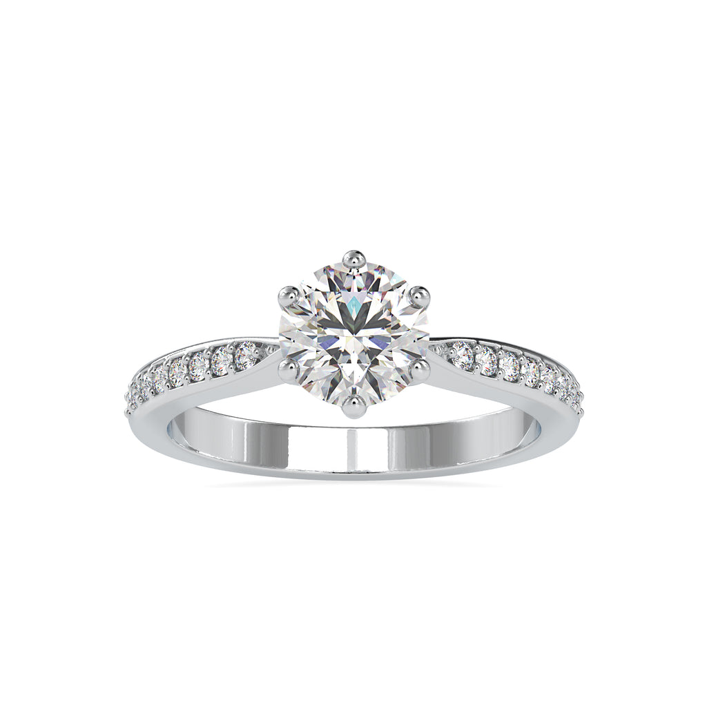 0.50cts. Solitaire Platinum Diamond Shank Engagement Ring JL PT 0063   Jewelove.US