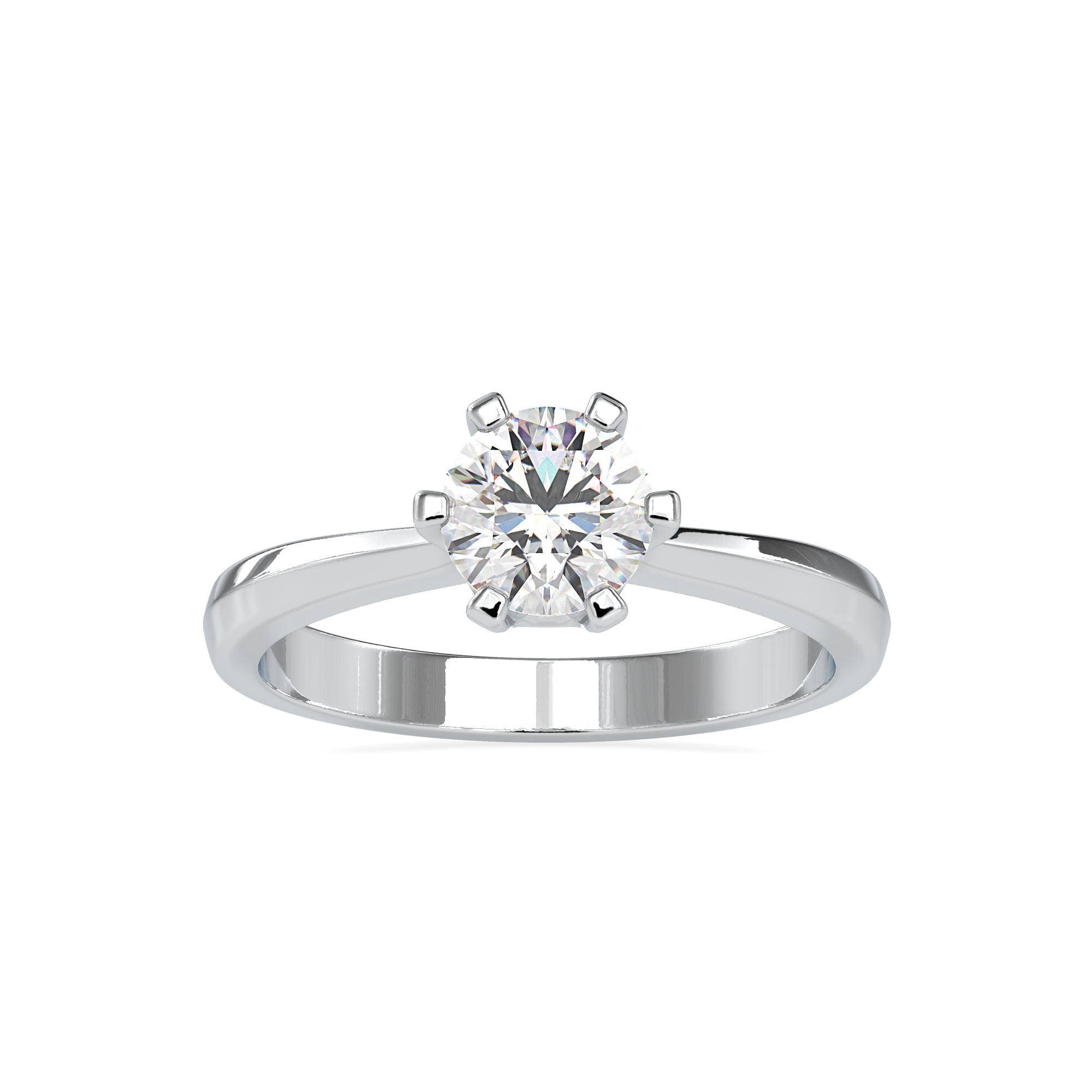 0.50cts. Solitaire 6 Prong Platinum Engagement Ring JL PT 0064