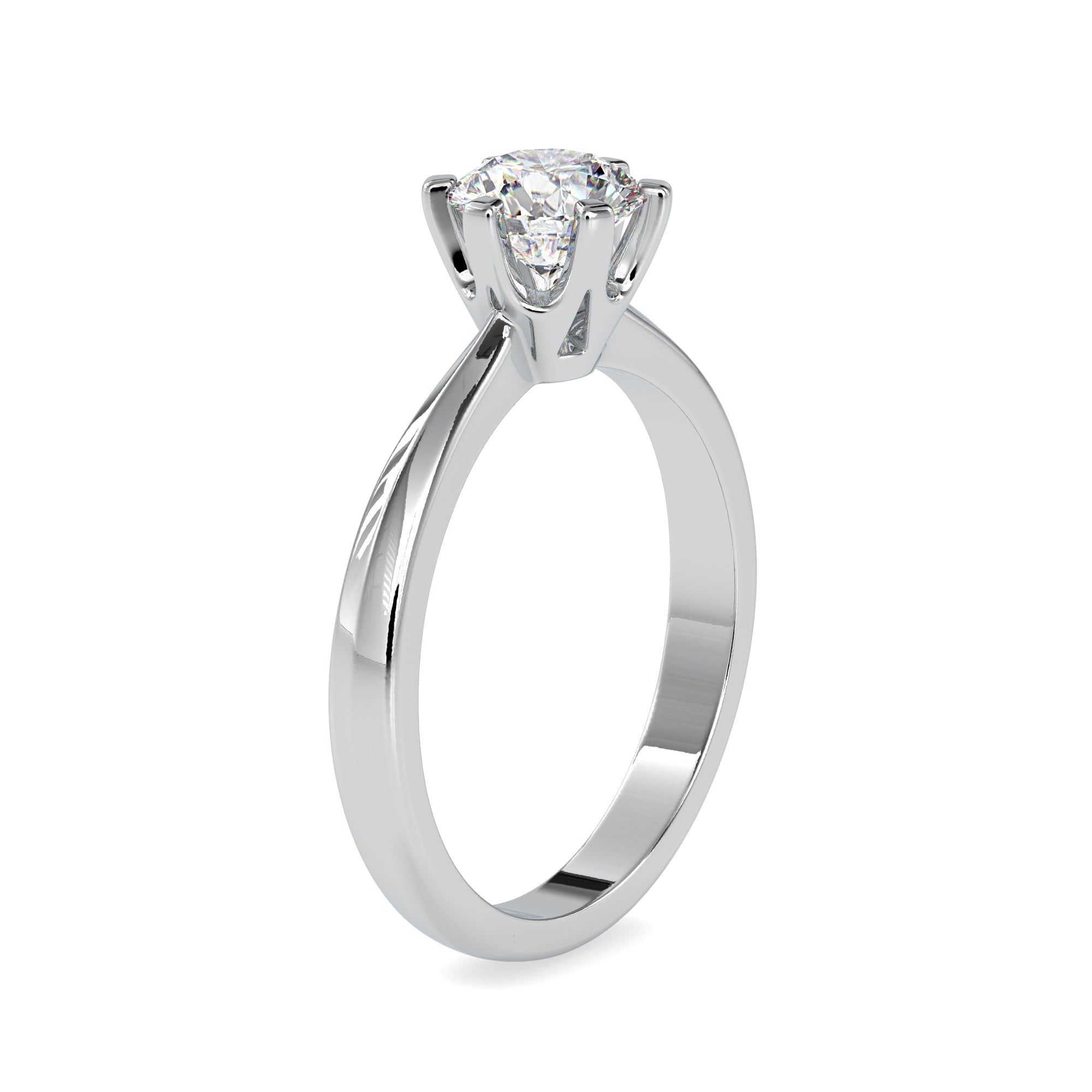 0.50cts. Solitaire 6 Prong Platinum Engagement Ring JL PT 0064