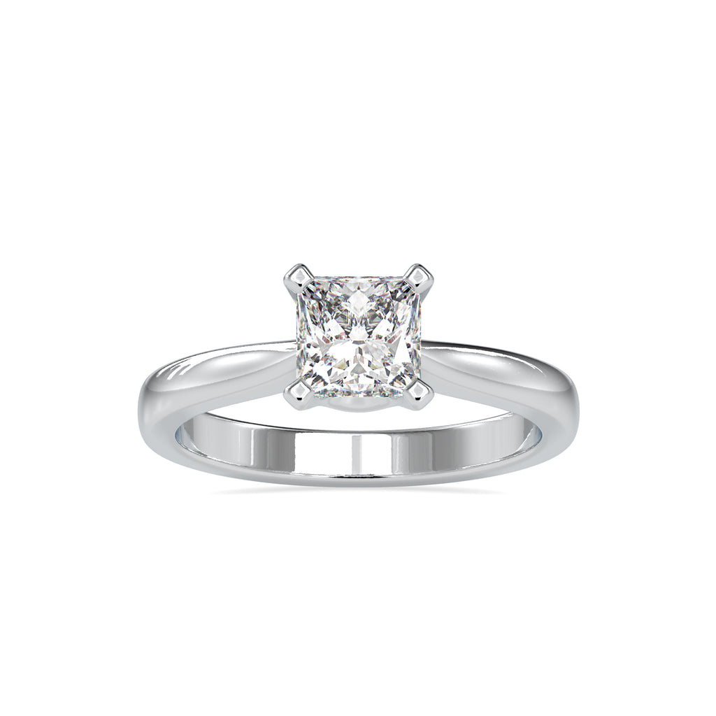 0.50cts. Princess Cut Diamond Solitaire Platinum Engagement Ring JL PT 0065   Jewelove.US