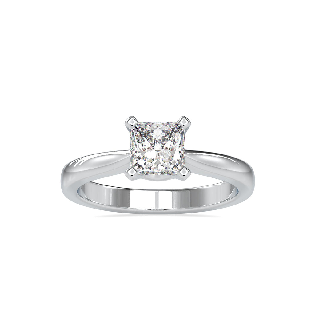 0.30cts. Princess Cut Diamond Solitaire Platinum Engagement Ring JL PT 0065-A   Jewelove.US