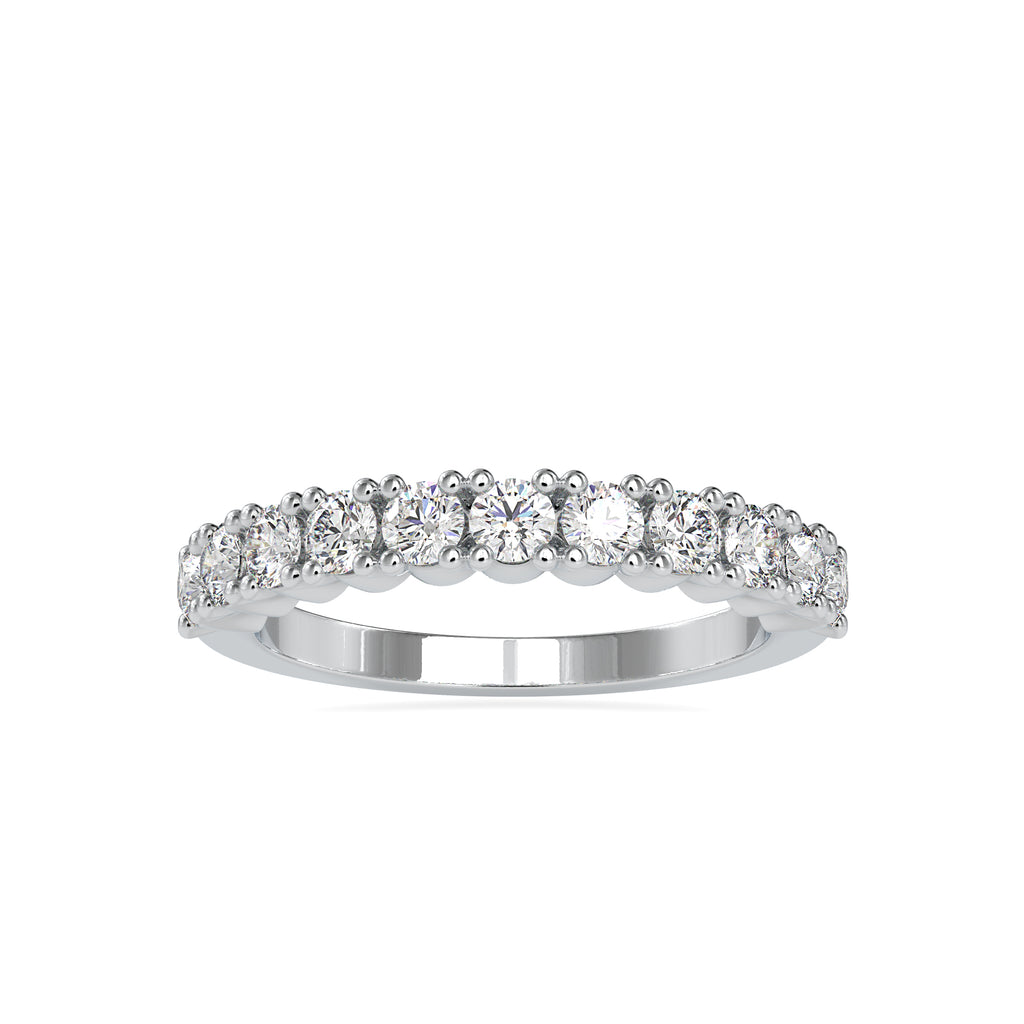 8-Pointer Platinum Half Eternity Diamond Engagement Ring JL PT 0066   Jewelove.US