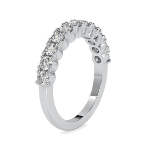 8-Pointer Platinum Half Eternity Diamond Engagement Ring JL PT 0066   Jewelove.US