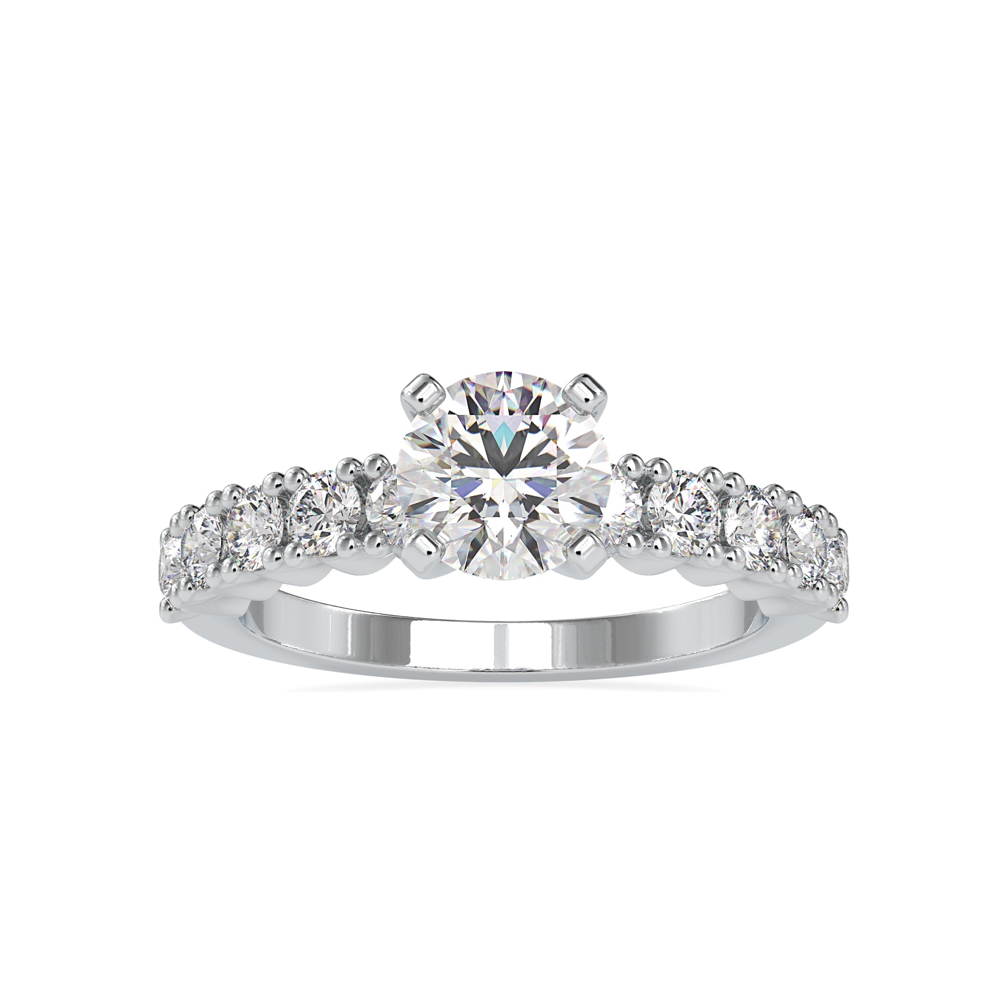 0.50cts. Solitaire Platinum Diamond Shank Engagement Ring JL PT 0067
