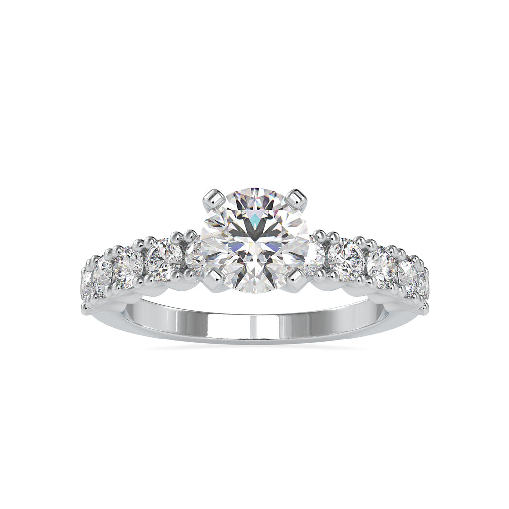 0.50cts. Solitaire Platinum Diamond Shank Engagement Ring JL PT 0067   Jewelove.US