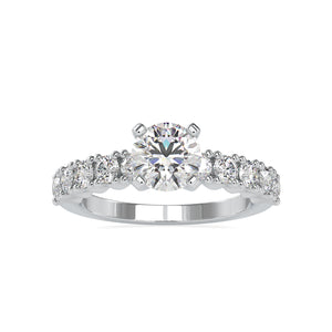 0.50cts. Solitaire Platinum Diamond Shank Engagement Ring JL PT 0067