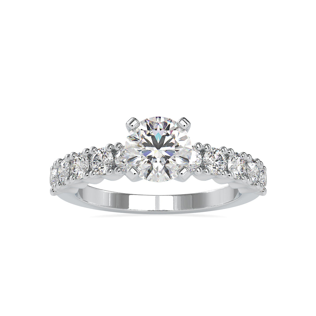 0.30cts. Solitaire Platinum Diamond Shank Engagement Ring JL PT 0067-A   Jewelove.US