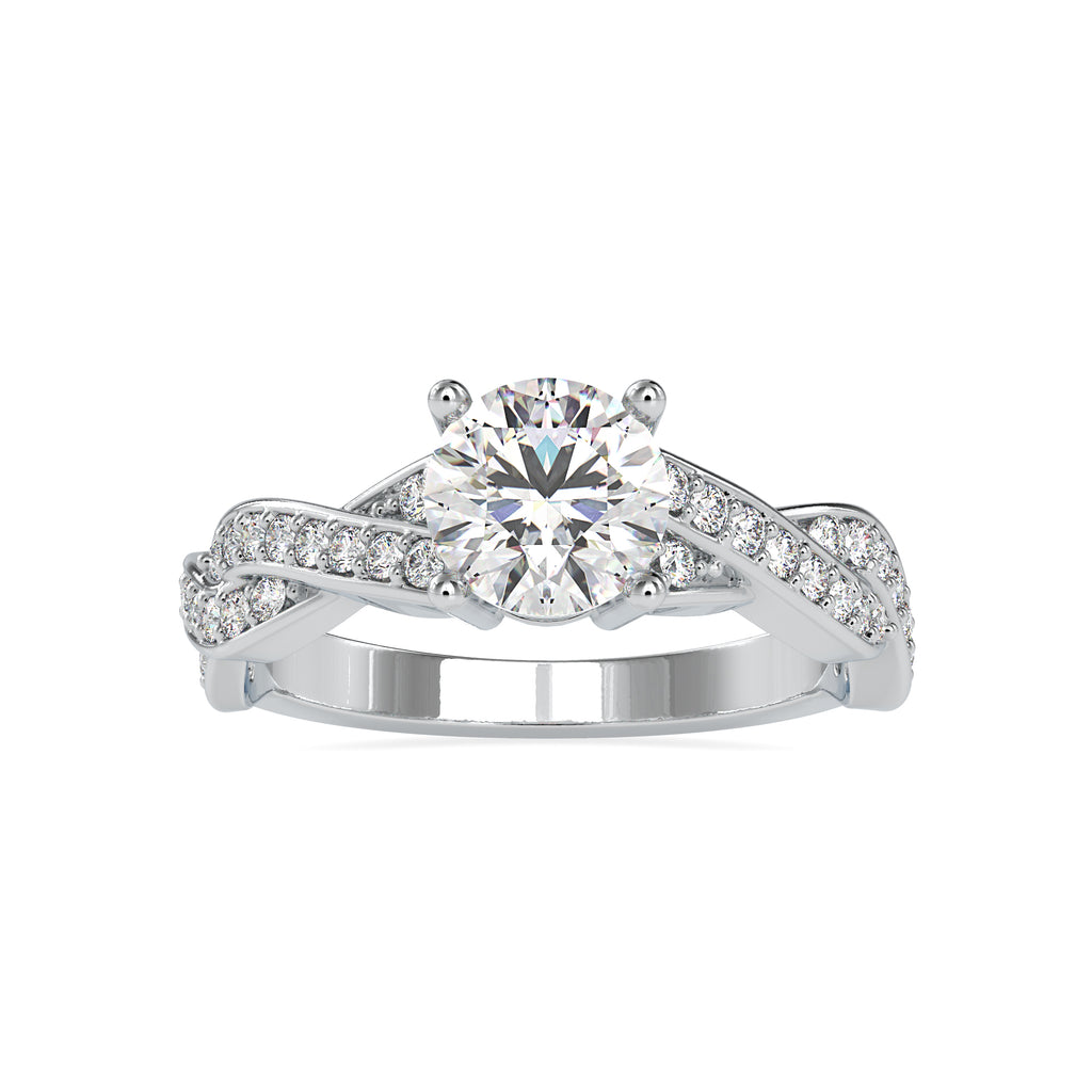0.30cts. Platinum Diamond Twisted Shank Engagement Ring JL PT 0068   Jewelove.US
