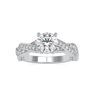 0.30cts. Platinum Diamond Twisted Shank Engagement Ring JL PT 0068   Jewelove.US