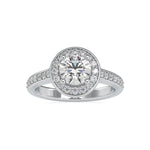 Load image into Gallery viewer, 0.50cts. Solitaire Platinum Diamond Halo Shank Engagement Ring JL PT 0070-A   Jewelove.US
