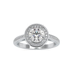 Load image into Gallery viewer, 0.50cts Solitaire Single Halo Diamond Shank Platinum Engagement Ring JL PT 0071
