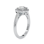 Load image into Gallery viewer, 0.50cts Solitaire Single Halo Diamond Shank Platinum Engagement Ring JL PT 0071
