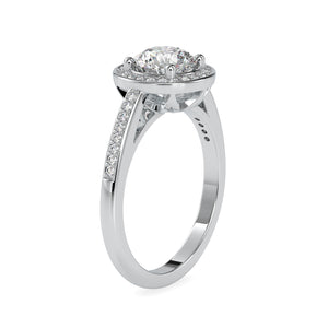 0.50cts Solitaire Single Halo Diamond Shank Platinum Engagement Ring JL PT 0071