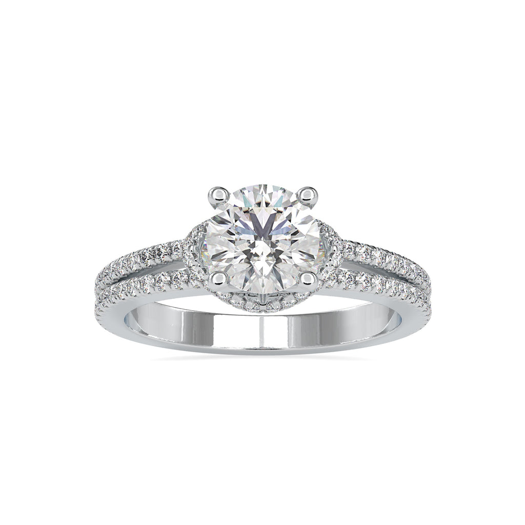 0.30cts. Solitaire Platinum Diamond Split Shank Engagement Ring JL PT 0073-A   Jewelove.US