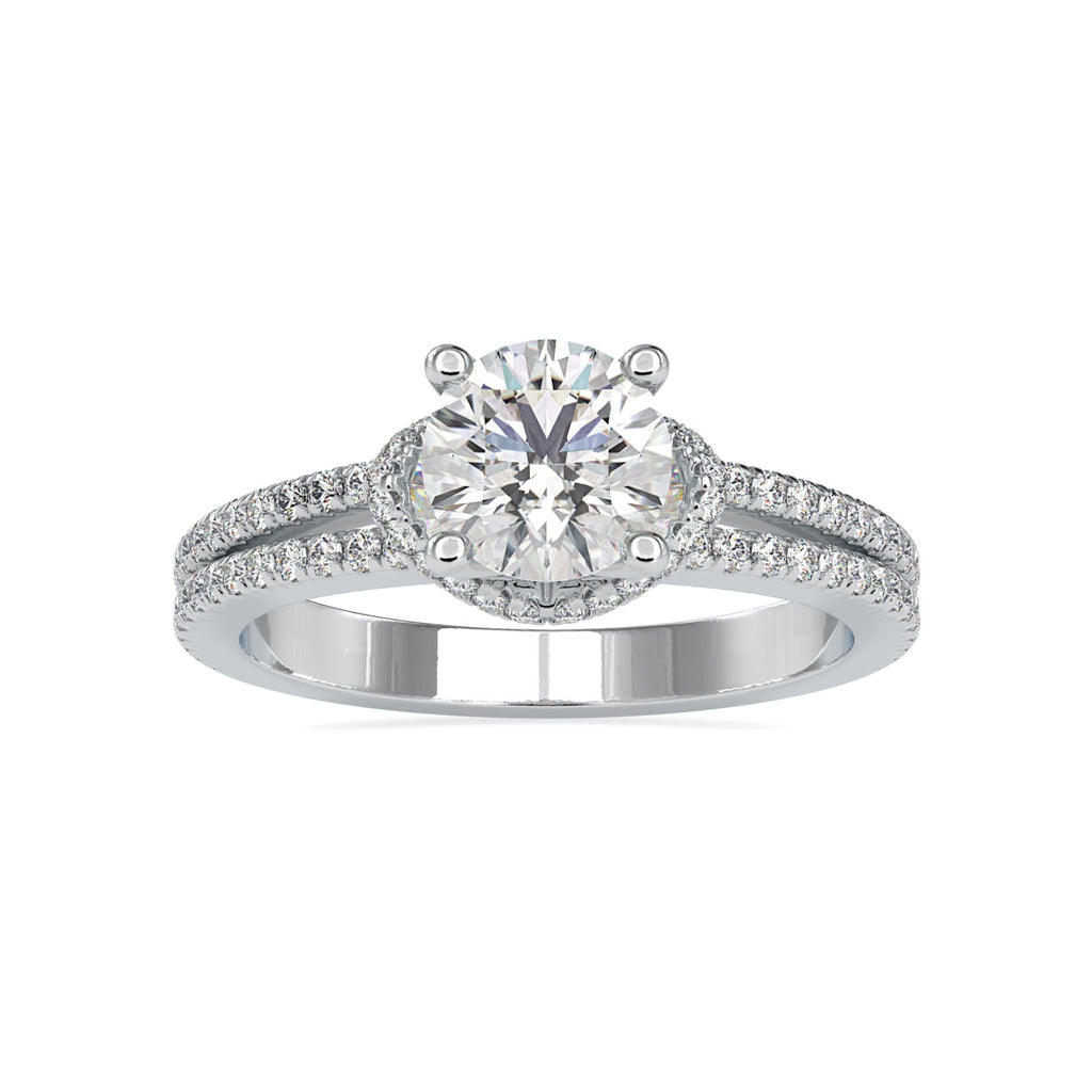 0.50cts. Solitaire Platinum Diamond Split Shank Engagement Ring JL PT 0073   Jewelove.US