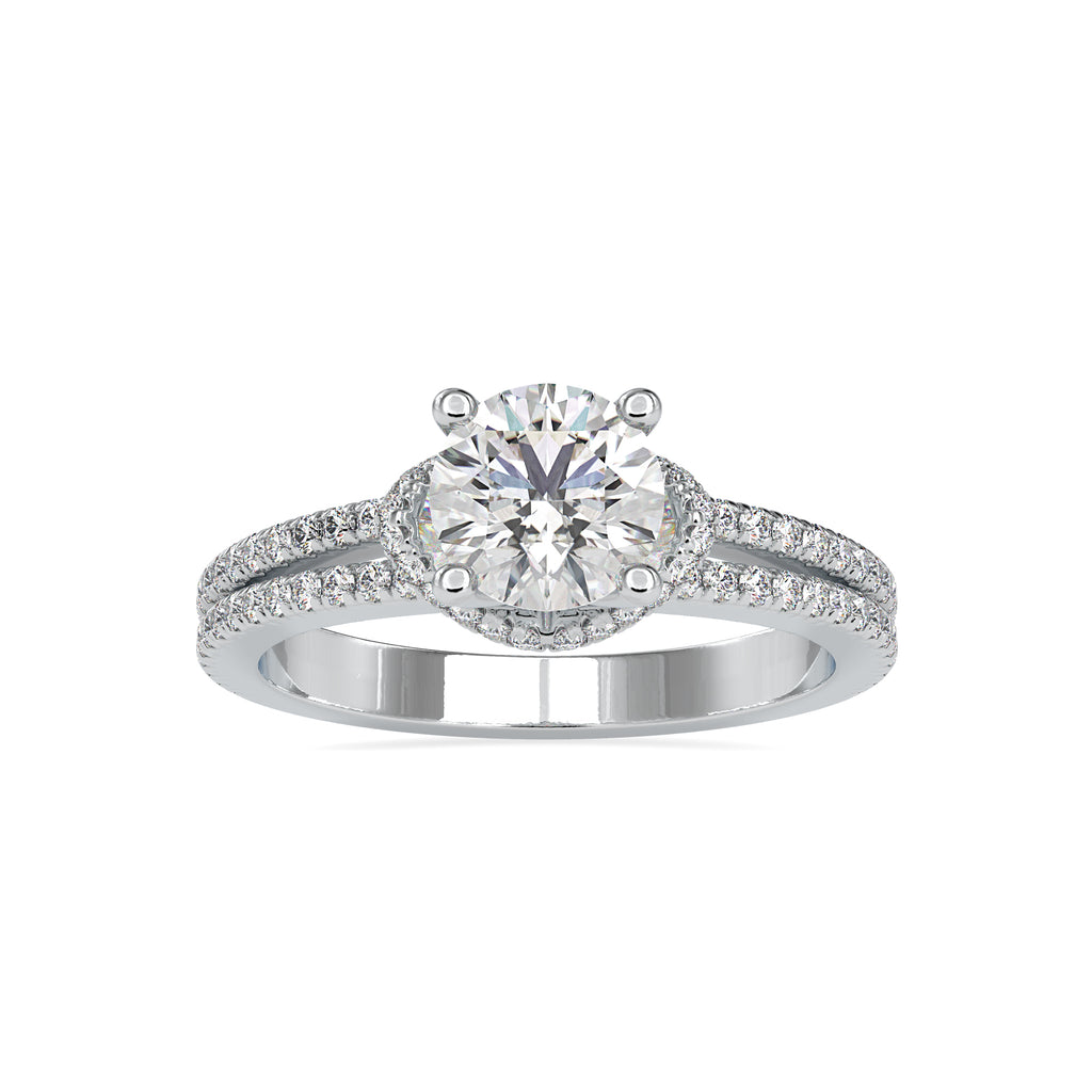 0.50cts. Solitaire Platinum Diamond Split Shank Engagement Ring JL PT 0073   Jewelove.US