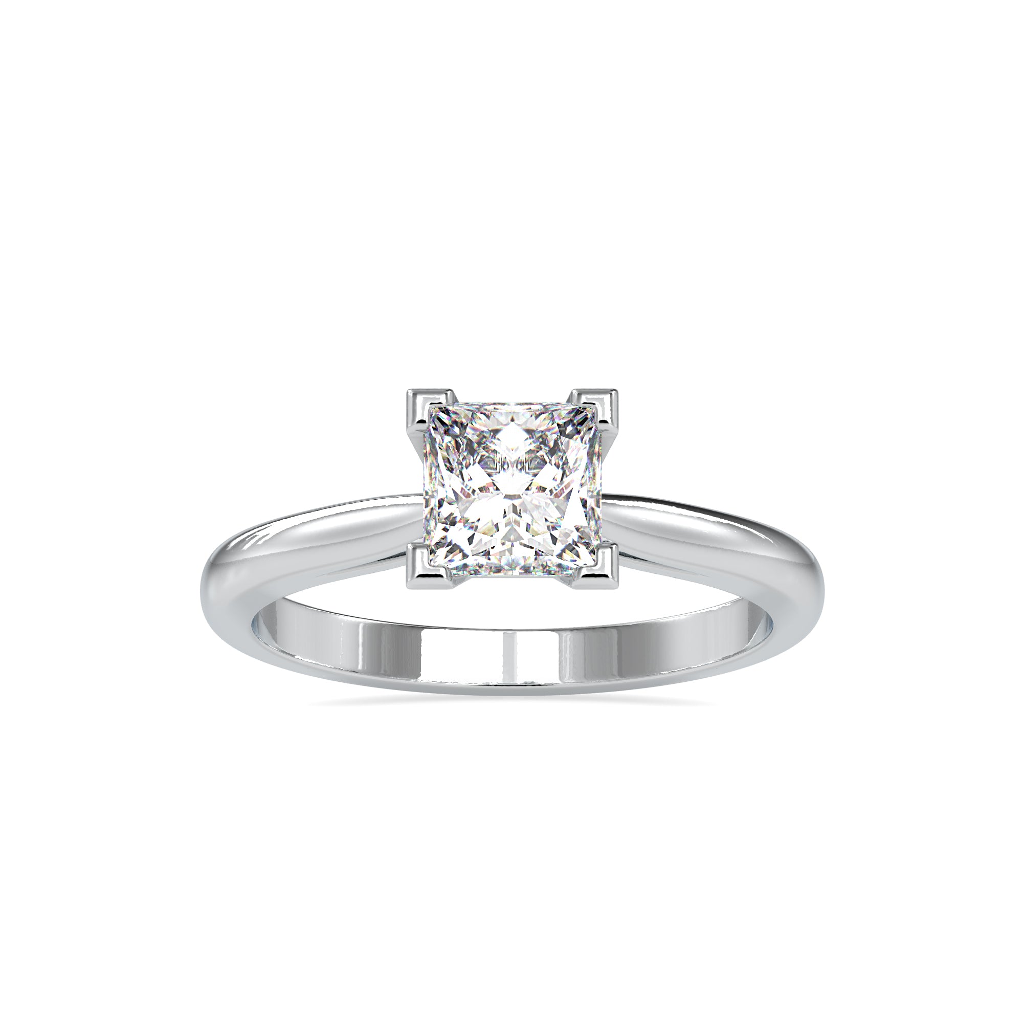 0.50cts. Princess Cut Diamond Solitaire Platinum Engagement Ring JL PT 0074