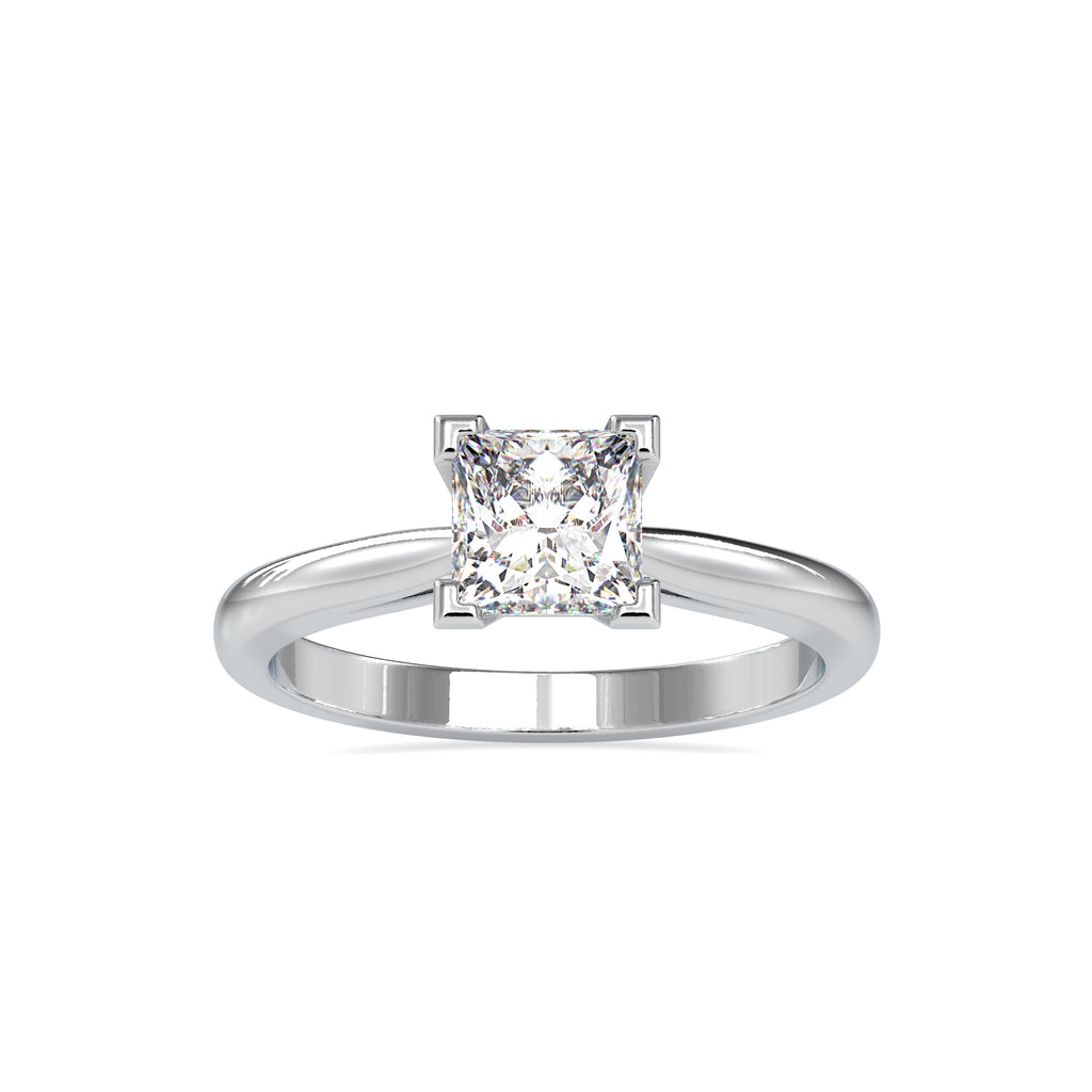 0.50cts. Princess Cut Diamond Solitaire Platinum Engagement Ring JL PT 0074   Jewelove.US