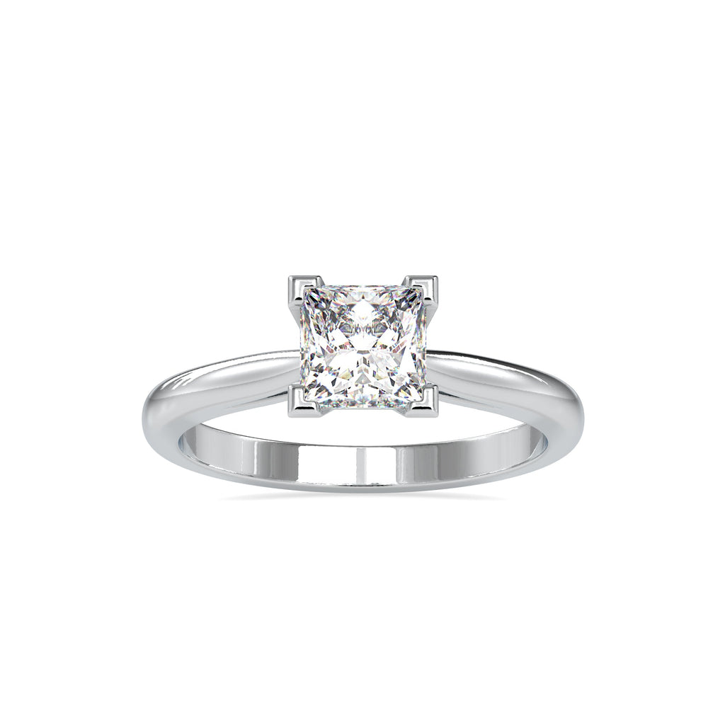 0.30cts. Princess Cut Diamond Solitaire Platinum Engagement Ring JL PT 0074-A   Jewelove.US