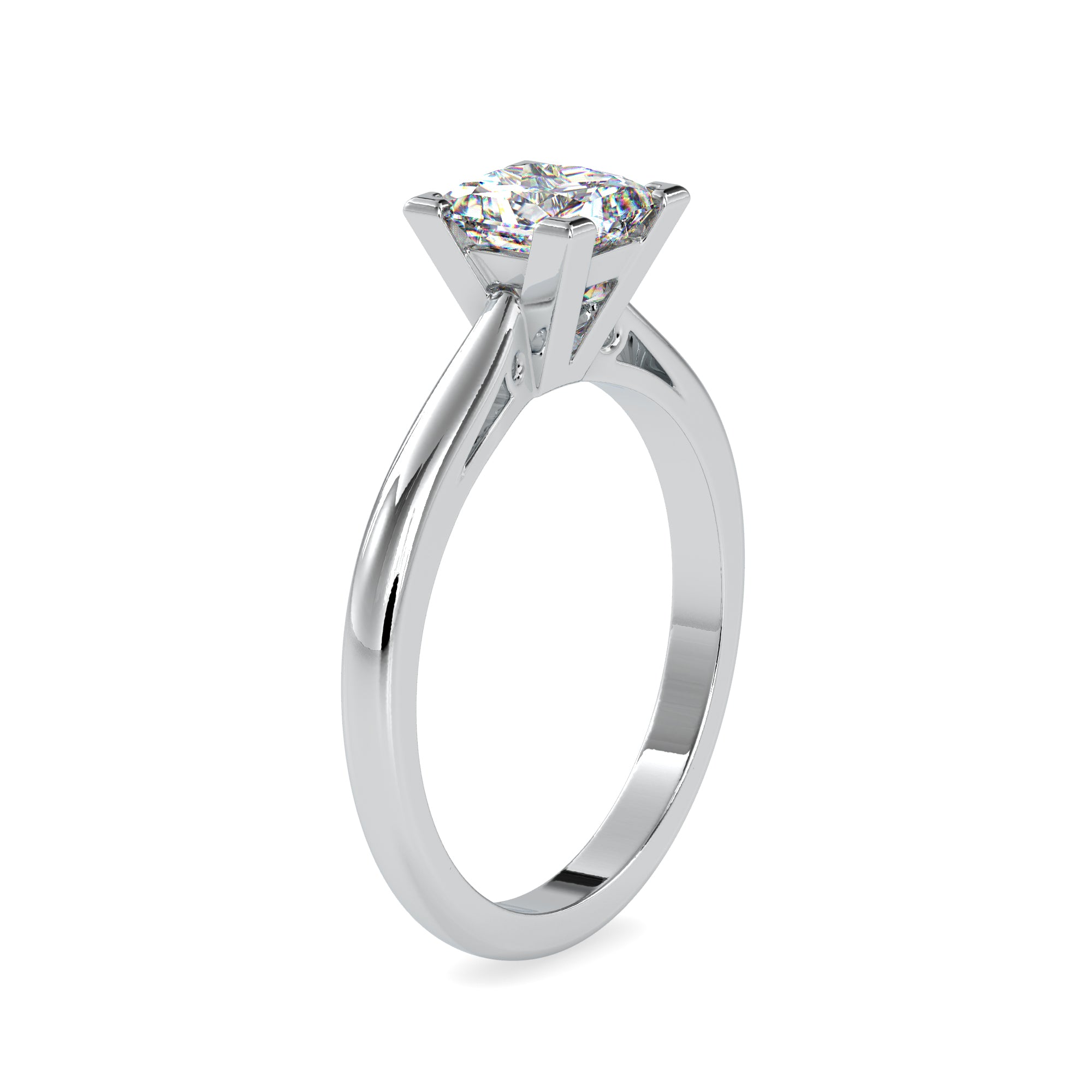 0.50cts. Princess Cut Diamond Solitaire Platinum Engagement Ring JL PT 0074   Jewelove.US