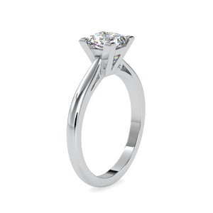 0.50cts. Princess Cut Diamond Solitaire Platinum Engagement Ring JL PT 0074