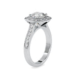 Load image into Gallery viewer, 0.50cts. Cushion Cut Solitaire Platinum Diamond Halo Shank Engagement Ring JL PT 0075
