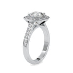 Load image into Gallery viewer, 0.50cts. Cushion Cut Solitaire Platinum Diamond Halo Shank Engagement Ring JL PT 0075   Jewelove.US
