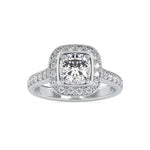 Load image into Gallery viewer, 0.50cts. Cushion Cut Solitaire Platinum Halo Diamond Engagement Ring JL PT 0076   Jewelove.US
