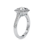 Load image into Gallery viewer, 0.50cts. Cushion Cut Solitaire Platinum Halo Diamond Engagement Ring JL PT 0076   Jewelove.US
