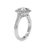 Load image into Gallery viewer, 0.50cts. Cushion Cut Solitaire Platinum Halo Diamond Engagement Ring JL PT 0076
